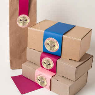 Lash Thank YOU  Makeup Artist Gold  Eyes Rose Classic Round Sticker