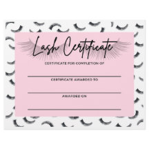Lash Training Certificate of Completion
