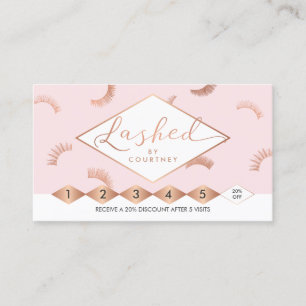 Lashed Text Lashes Pattern Pink/Rose Gold Loyalty