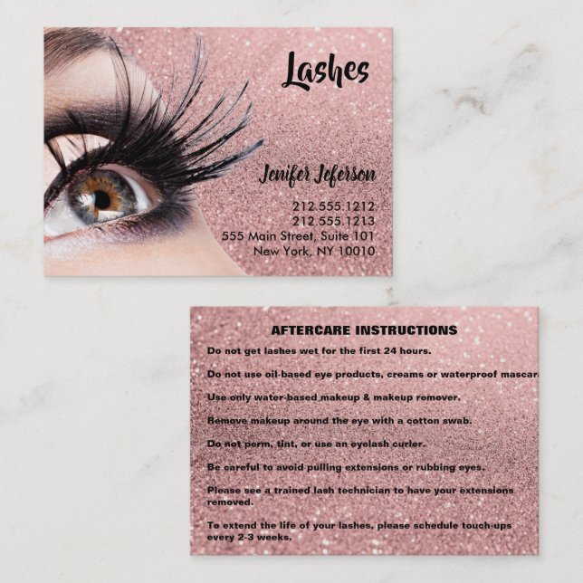 Lashes Aftercare Business Card (Front/Back)