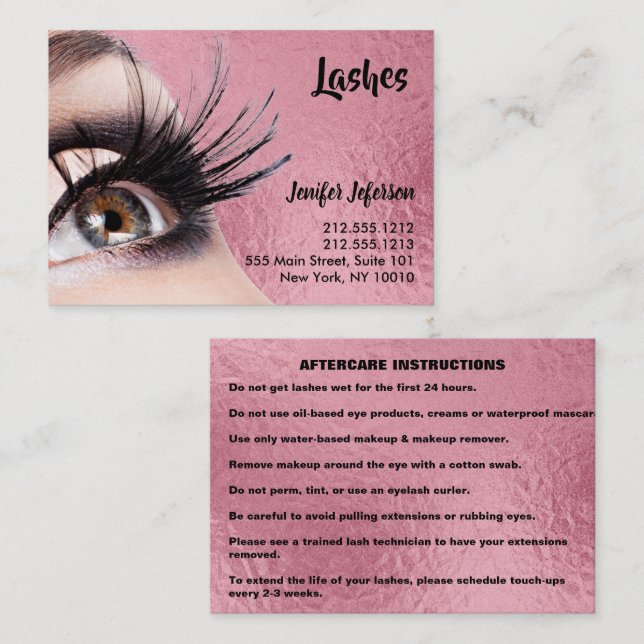 Lashes Aftercare Business Card (Front/Back)