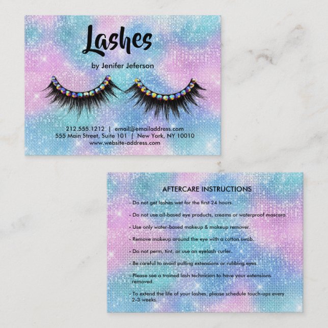 Lashes Aftercare Business Card (Front/Back)