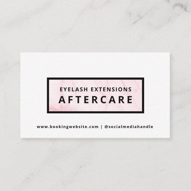 Lashes Aftercare Instructions Card (Front)