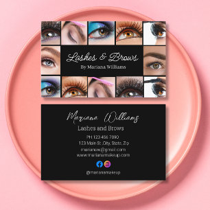 lashes and brows 12 photos collage makeup artist business card