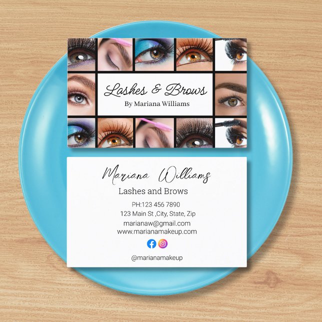 lashes and brows 12 photos makeup artist stylish business card (Creator Uploaded)