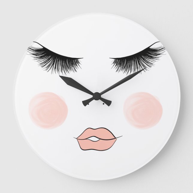 Lashes And Lips Large Clock (Front)