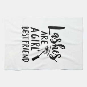 Lashes Are a Girl’s Best Friend Make Up Tea Towel