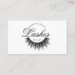 Lashes artist in black colour business card