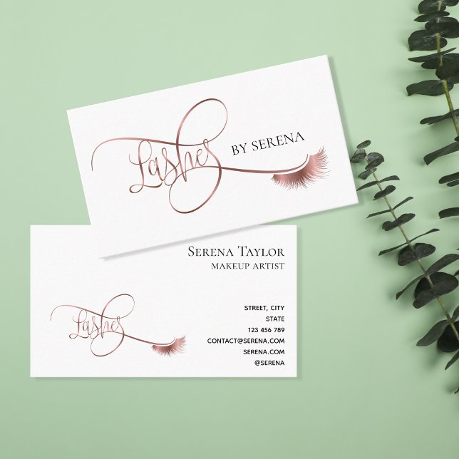 Lashes Beauty Makeup Girl Lash Extension Elegant Business Card (Creator Uploaded)