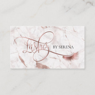 Lashes Beauty Makeup Girl Lash Extension Marble Business Card