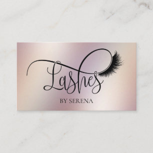 Lashes Beauty Makeup Girl Lash Holographic Foil Business Card