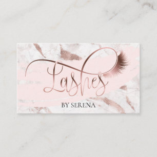Lashes Beauty Makeup Girl Lash Marble Rose Gold Business Card