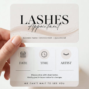 Lashes Beige Minimalist Salon Appointment Reminder
