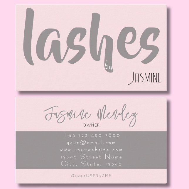 Lashes Blush Pink Professional Chic Business Card (Creator Uploaded)