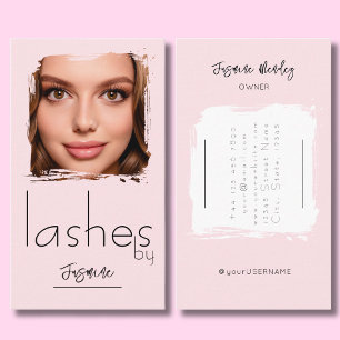 Lashes Blush Pink Professional Photo Elegant Chic Business Card