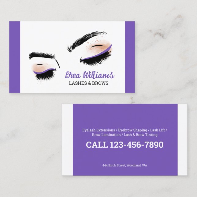 👁️ Lashes & Brows Business Card (Front/Back)