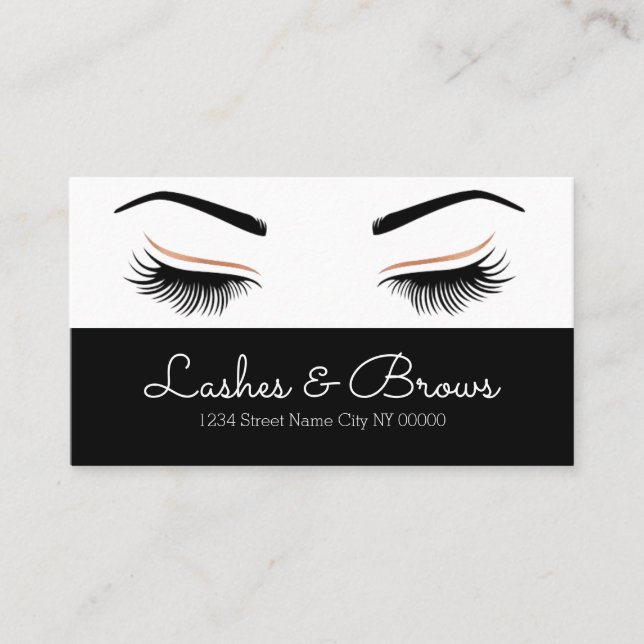 Lashes & Brows  Business Card (Front)