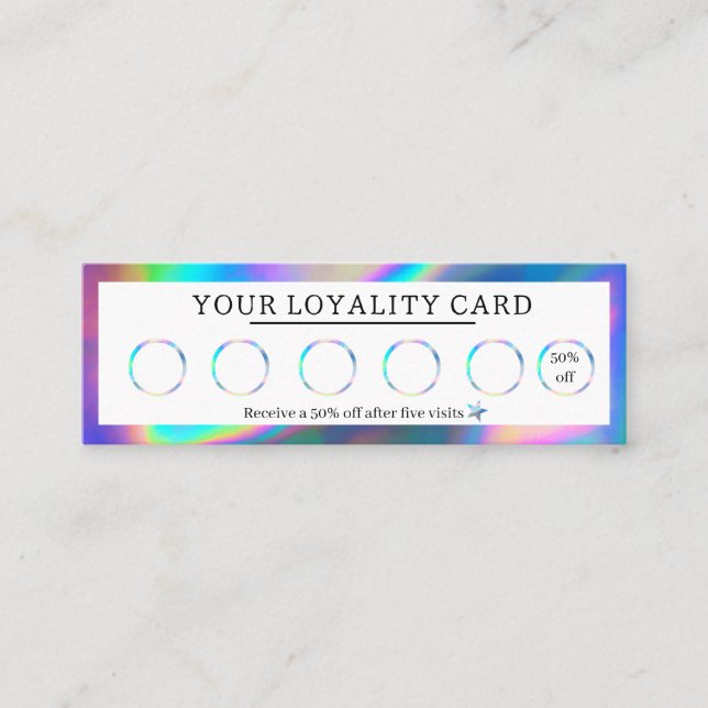 Lashes Brows Holographic Loyality Card (Front)