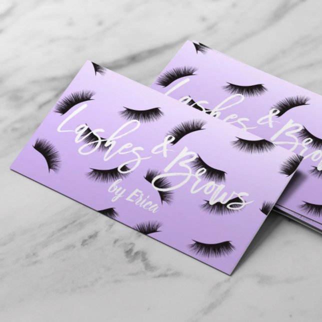 Lashes Brows Makeup Artist Classy Lavender Business Card (Creator Uploaded)