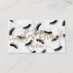 Lashes Brows Makeup Artist Elegant Marble Salon Business Card