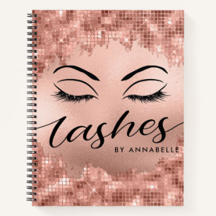 Lashes & Brows Makeup Artist Rose Gold Notebook