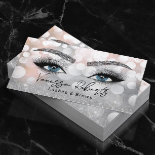 Lashes & Brows Makeup Artist Silver Beauty Salon Business Card