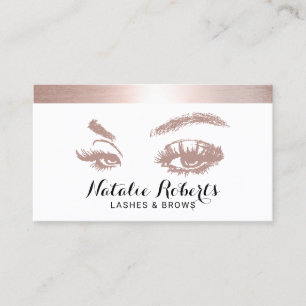Lashes Brows Makeup Artist Trendy Rose Gold Border Business Card