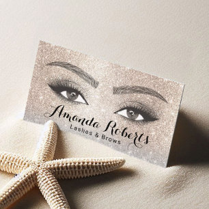 Lashes & Brows Microblading Salon Luxury Gold Business Card