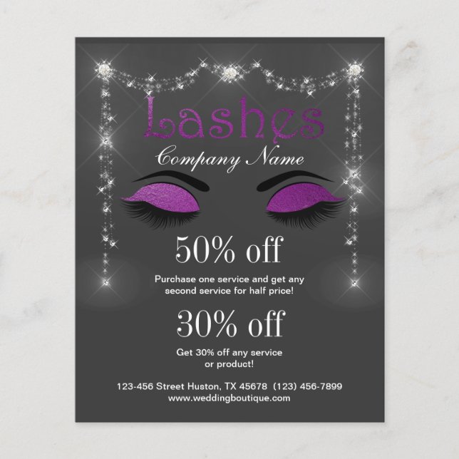 Lashes business personalised flyer (Front)
