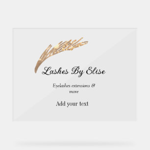 lashes by add name contact info social media websi acrylic sign