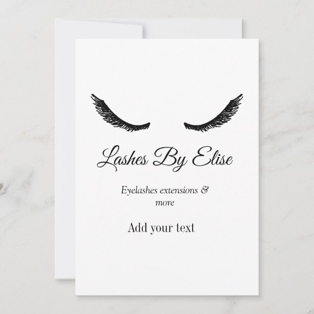 lashes by add name contact info social media websi holiday card (Front)