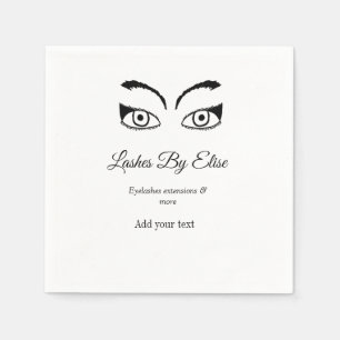 lashes by add name contact info social media websi napkin