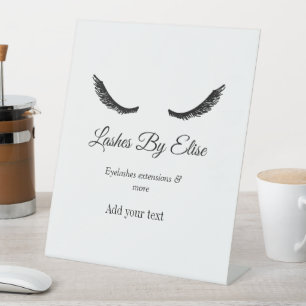 lashes by add name contact info social media websi pedestal sign