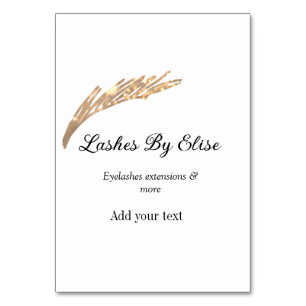 lashes by add name contact info social media websi table number