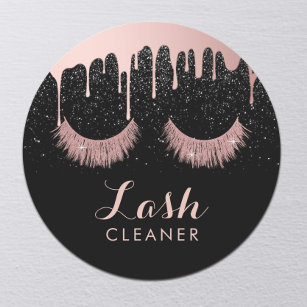 Lashes Cleaner Modern Rose Gold Dripping eyelash Classic Round Sticker