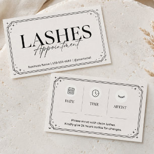 Lashes Cream Minimalist Appointment Celestial Business Card