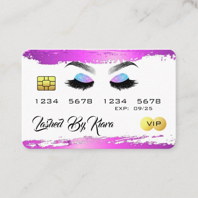 Lashes Credit Card Style Business Cards (Front)