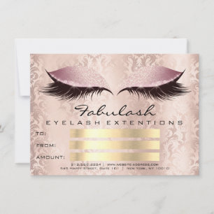 Lashes Damask Pink Makeup Artist Certificate Gift