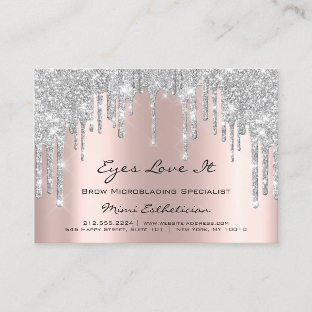 Lashes Extension Aftercare Instruction Grey Rose Appointment Card (Front)