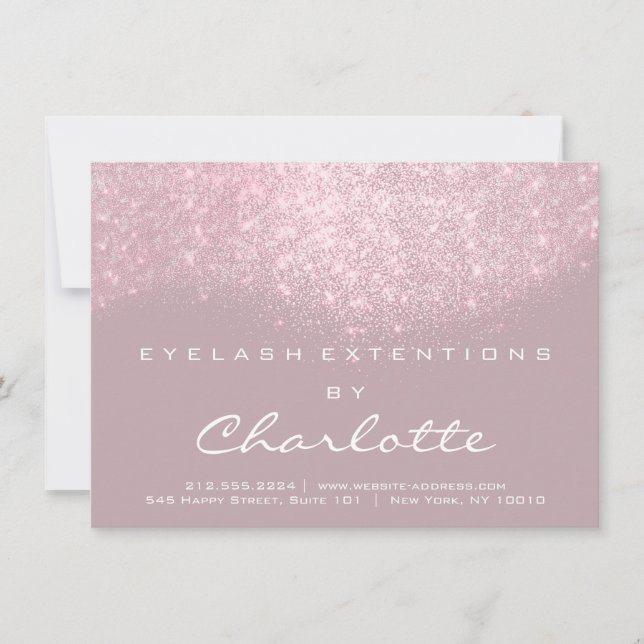 Lashes Extension Aftercare Instruction Pink Glitte (Front)