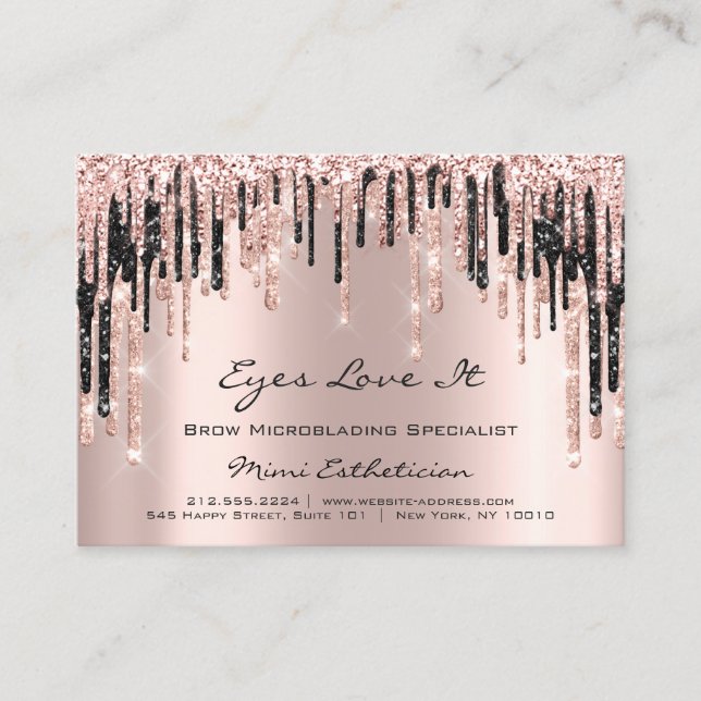 Lashes Extension Aftercare Instruction Spark Rose Appointment Card (Front)