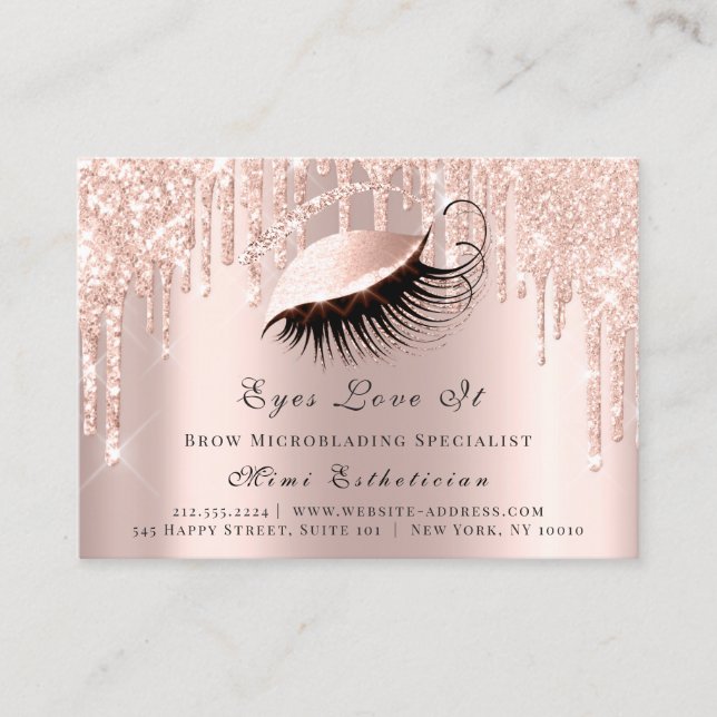 Lashes Extension Aftercare Instruction Spark Rose Appointment Card (Front)