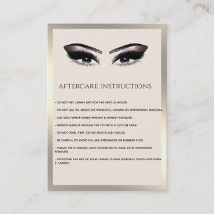 Lashes Extension Aftercare Instructions luxury Business Card