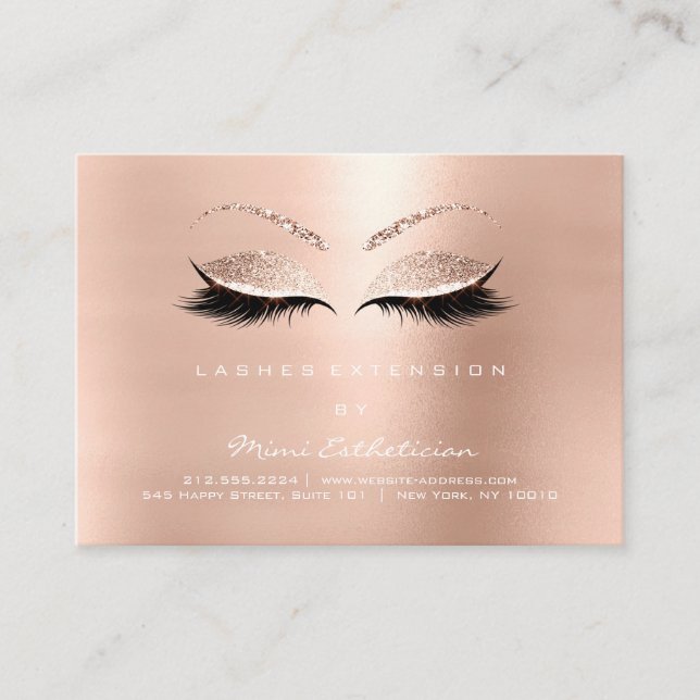 Lashes Extension Aftercare Instructions Sparkly R Calling Card (Front)