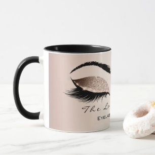 Lashes Extension Eye Makeup Studio Glitter Black Mug