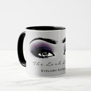 Lashes Extension Eye Makeup Studio Navy Plum Grey Mug