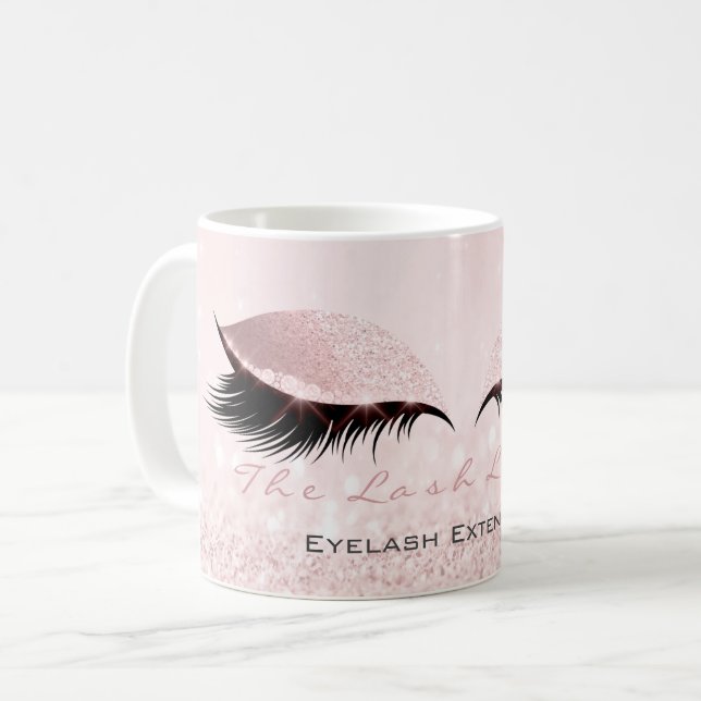 Lashes Extension Studio Pastel Pink Makeup Girly Coffee Mug (Front Left)