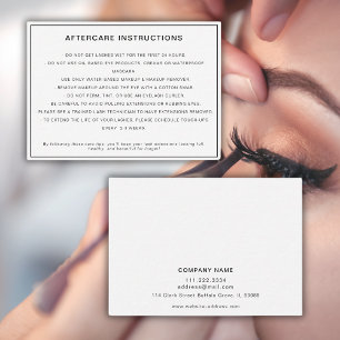 Lashes Extensions After Care Instructions Modern  Business Card