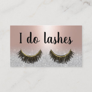 Lashes Extensions Blush Rose Gold Salon Loyalty Card