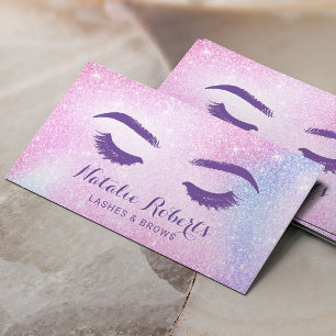 Lashes Eyelash Makeup Artist Pink Ombre Salon Business Card